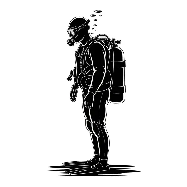 Tüplü dalış vektör grafik çizimi