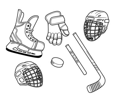 Buz hokeyi vektör illüstrasyonu grafiği