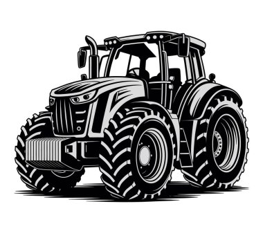 El çizimi traktör silueti çizimi
