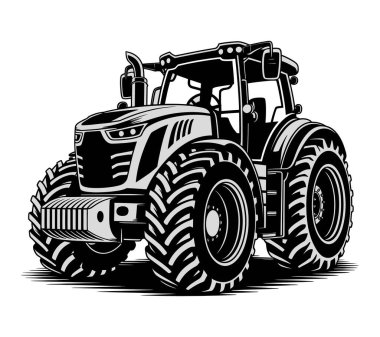 El çizimi traktör silueti çizimi