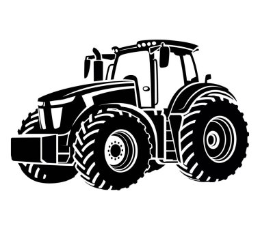 El çizimi traktör silueti çizimi