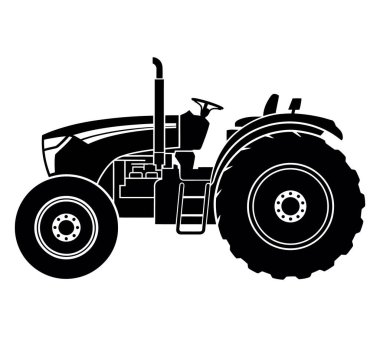 El çizimi traktör silueti çizimi