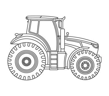 El çizimi traktör silueti çizimi