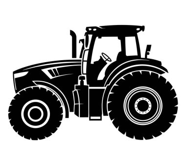 El çizimi traktör silueti çizimi