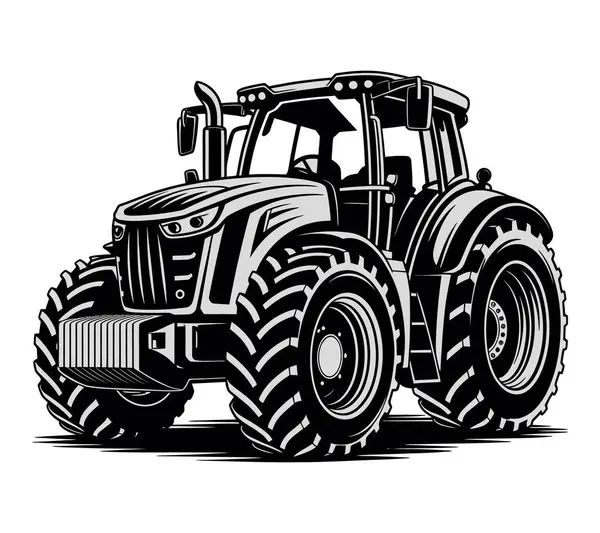 El çizimi traktör silueti çizimi