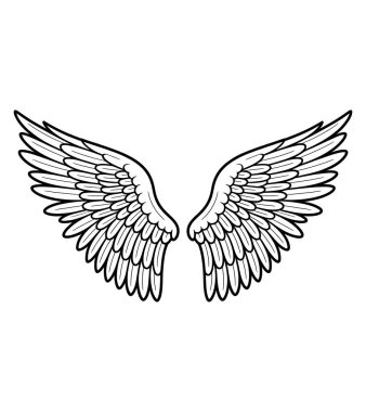 kanat vektörü sanat çizimi grafiği