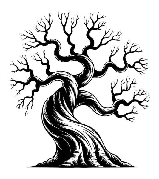 vahşi ağaç vektör resimleme grafiği