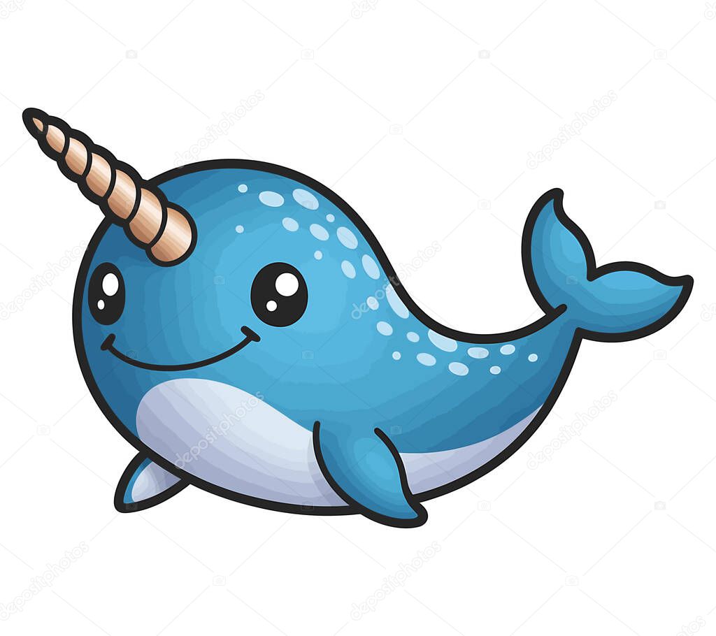 Narwhal vector illustration graphic