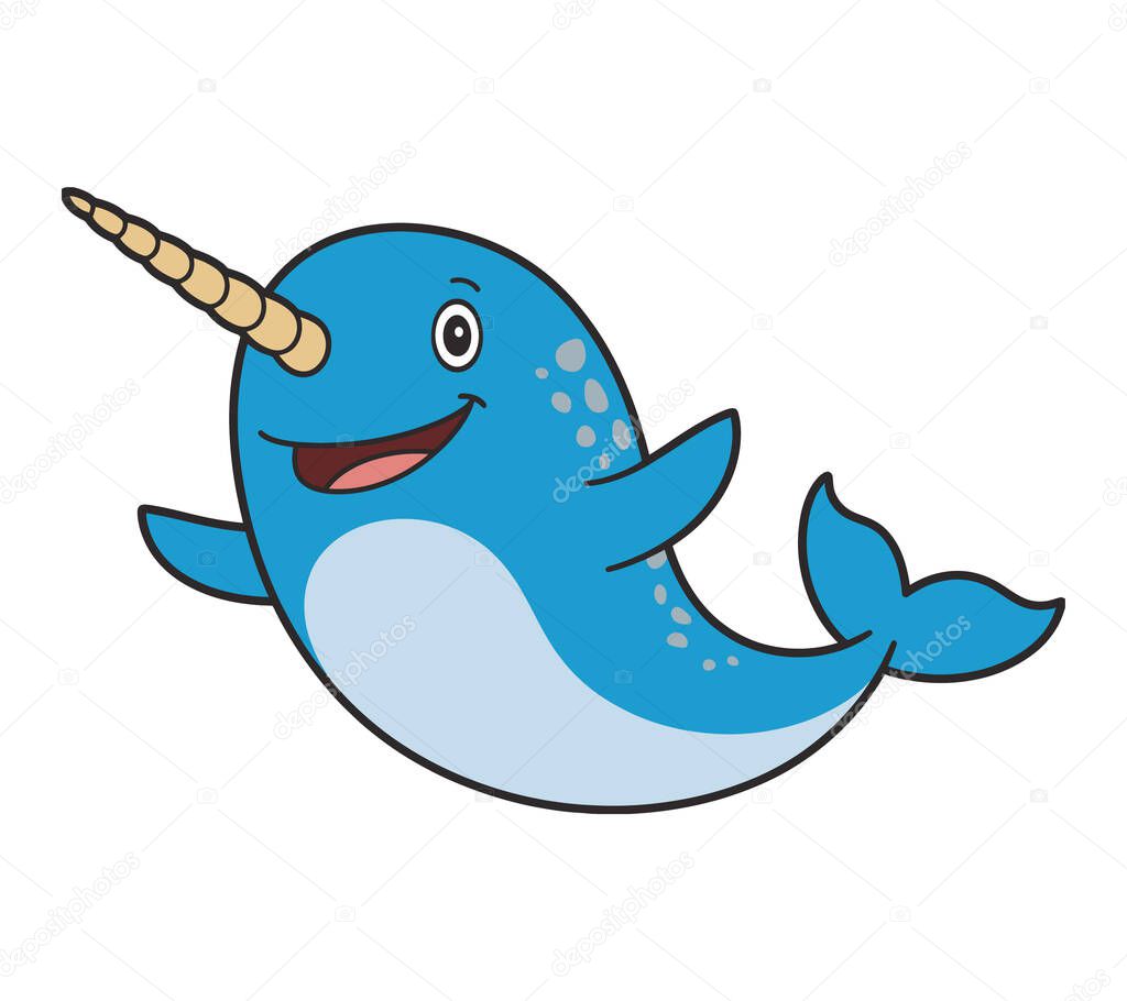 Narwhal vector illustration graphic