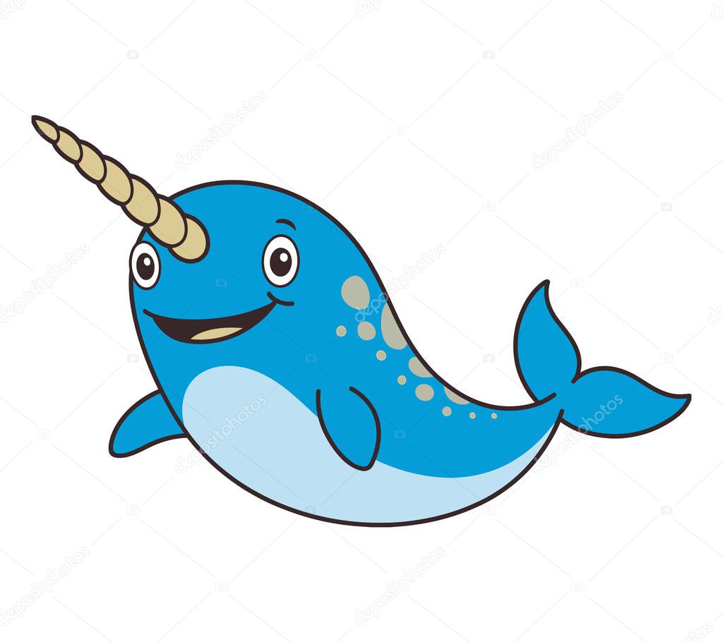 Narwhal vector illustration graphic