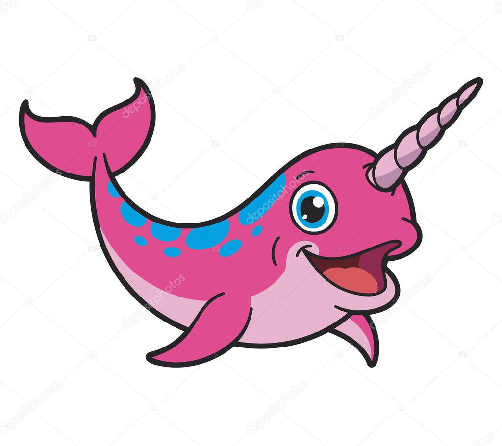 Narwhal vector illustration graphic