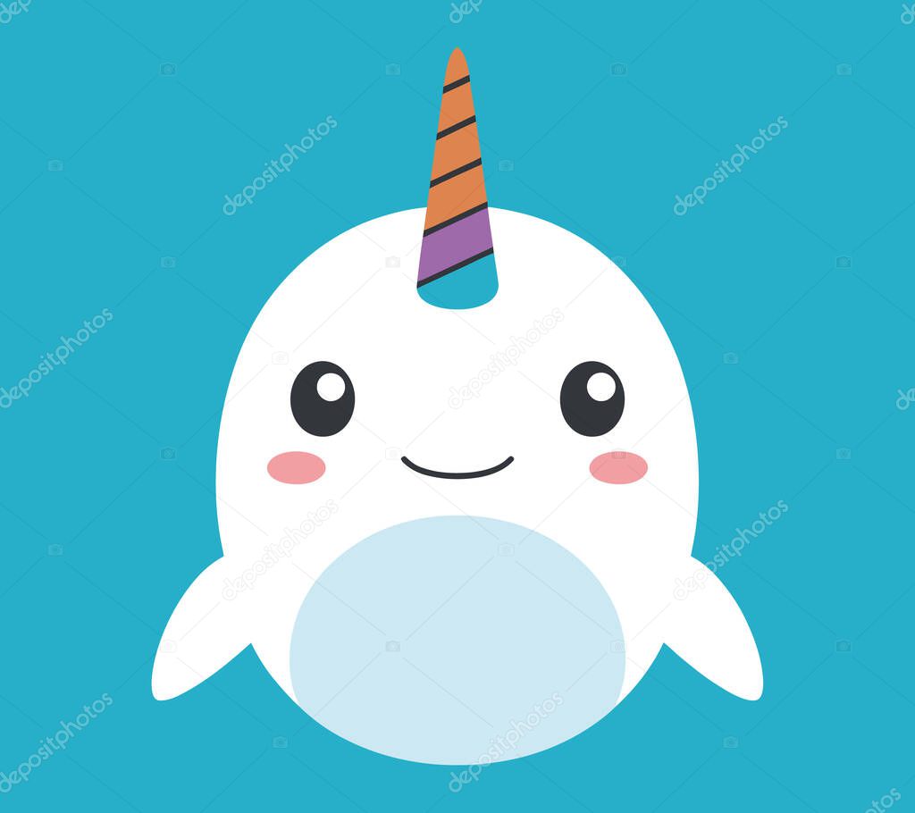 Narwhal vector illustration graphic