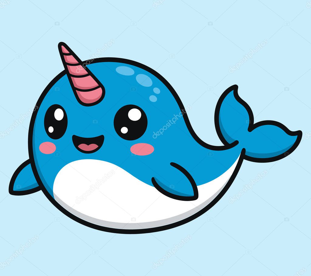 Narwhal vector illustration graphic