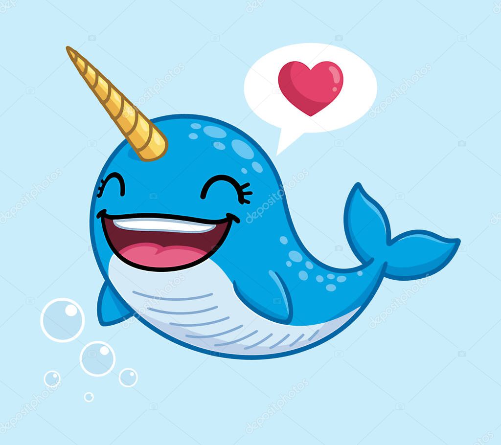 Narwhal vector illustration graphic