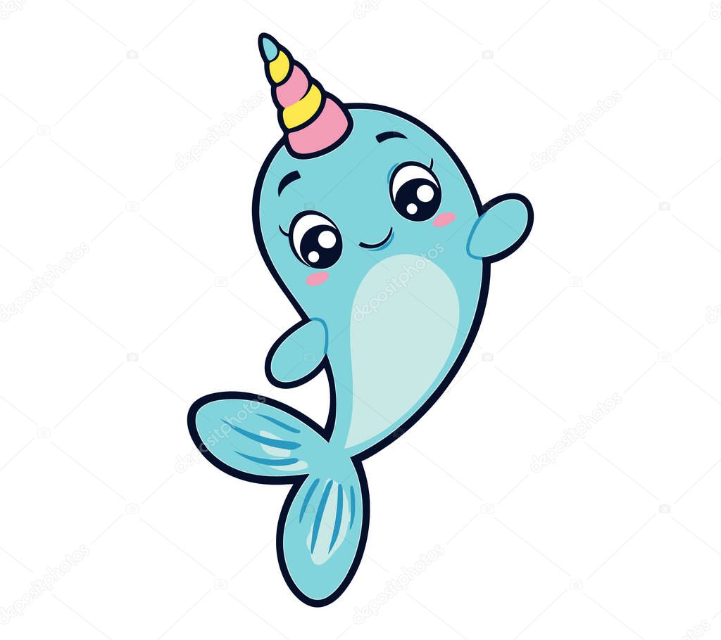 Narwhal vector illustration graphic