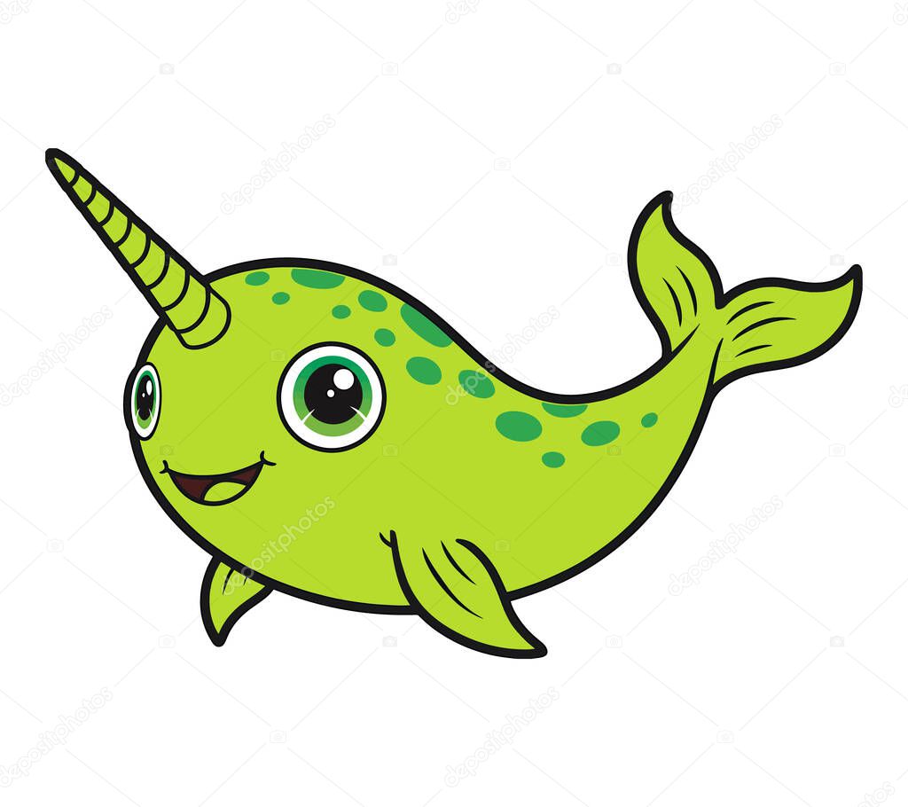 Narwhal vector illustration graphic