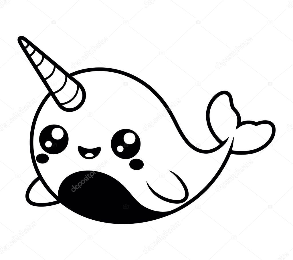 Narwhal vector illustration graphic