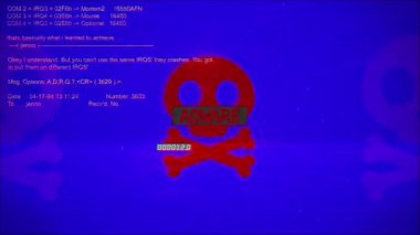 Hackleme arkaplan ekranında Uyarı Metni