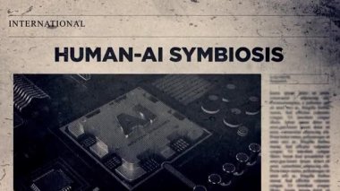 Gazete başlığı Biçiminde İnsan-Yapay Zeka Simbiyozu Başlığı