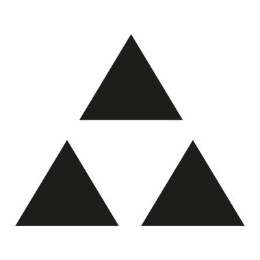 Üçgen ikon vektörü. Soyut siyah şekiller. Geometrik figür grubu. Minimalist üçgen desen. EPS 10.