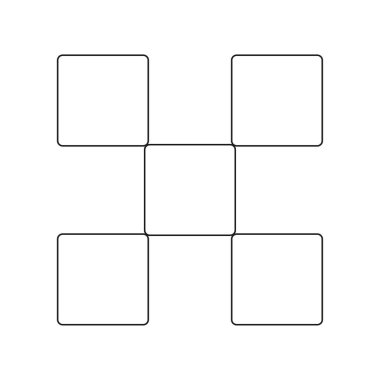 Kare desen düzeni. Geometrik merkez tasarımı. Minimalist siyah çizgiler. Soyut vektör arkaplanı. EPS 10.