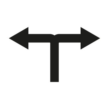 Çift yönlü ok. Çift yönlü vektör simgesi. Siyah navigasyon sembolü. Yön gösterici. EPS 10.