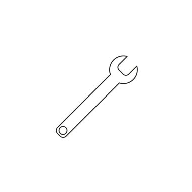 Anahtar simgesi. El aracı vektörü. Siyah tamirci sembolü. Tamir ekipmanları. EPS 10.