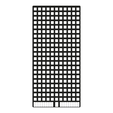 Şebeke dizaynı. Soyut siyah bina. Minimum vektör düzeni. Basit geometrik arkaplan. EPS 10.