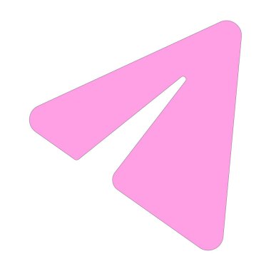 Pembe ok simgesi. Kalın geometrik şekil. Soyut vektör çizimi. Minimum kıvrımlı tasarım. EPS 10.