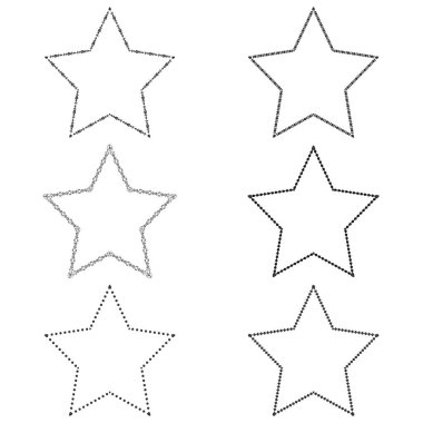 Noktalı yıldız vektörü. Yıldız çizgisi şekilleri. Geometrik yıldız çerçeveleri. İşaretli yıldız sembolü. EPS 10.