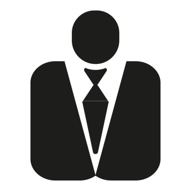 İş adamı simgesi. Şirket liderinin sembolü. Profesyonel figür çizimi. Vektör tasarımı. EPS 10.