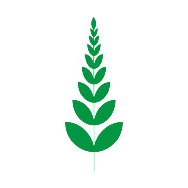 Yeşil bitki vektörü. Yapraklı filizlenme sembolü. Eko doğa şekli. Basit bir botanik ikonu. EPS 10.