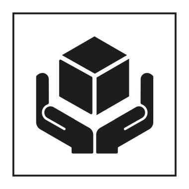 El ele tutuşma kutusu. Paket koruma simgesi. Teslimat sembolü. Vektör nakliye güvenliği. EPS 10.