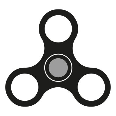 Oyuncak ikonu. Fidget stres şekli. Üç kol vektörü. Siyah tasarımı dengelemek. EPS 10.