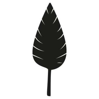 Yaprak vektör simgesi. Doğa sembolü. Ayrıntılı damar şekli. Minimalist beyaz arka plan. EPS 10.