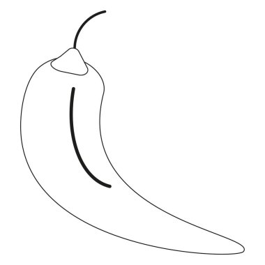 Chili biberi ikonu. Baharatlı sebze vektörü. Uzun, sıcak bir şekil. Doğal yemek taslağı. EPS 10.