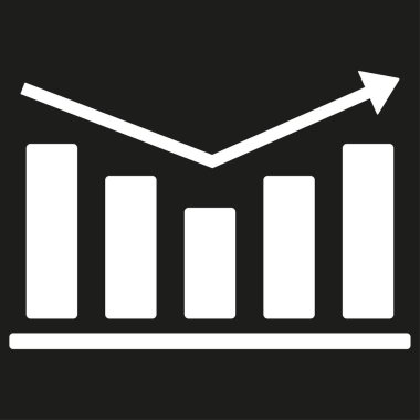 Finansal tablo ikonu. Kâr analizi sembolü. Yükselen piyasa vektörü. İş raporu illüstrasyonu. EPS 10.