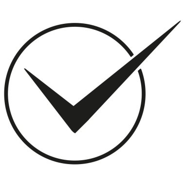 İşaretleme simgesi. Onaylanmış çember sembolü. Doğrulama şekli. Vektör doğrulama çizimi. EPS 10.