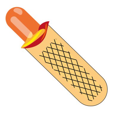 Waffle atıştırmalık formu. Portakallı krema. Tatlı tüpü. Güzel yuvarlanma detayı. EPS 10.