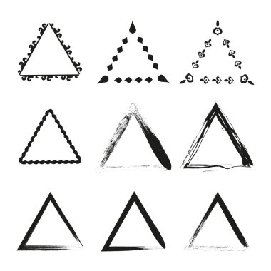 Geometrik üçgen hatları. Çeşitli şekillerde. Vektör çizgisi elemanları. Minimalist tasarım bileşenleri. EPS 10.