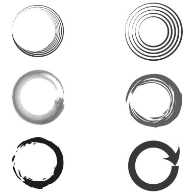 Sarmal ikonu daire içine al. Çarpıtılmış yol sembolü. Vektör bobini grafiği. Gri metalik tasarım. EPS 10.