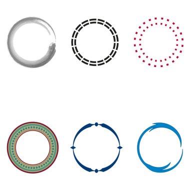 Çember rozet ikonu. Madalya ödülü sembolü. Vektör amblemi grafiği. Beyaz çizgili tasarım. EPS 10.