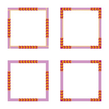 Yıldız tarafı çerçevesi. Köşedeki kareli şekil. Eğlenceli bir sınır. Vektör tatil ikonu. EPS 10.