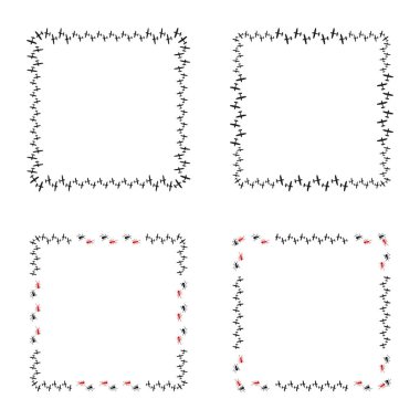 Yırtık çerçeve simgesi. Sıkıntılı sınır sembolü. Sert siyah kenar. Vektör düz tasarım. EPS 10.