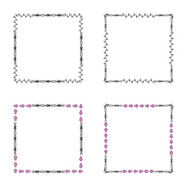 Çerçeve sınır simgesi. Mor çizgi sembolü. Minimum tasarım. Vektör çerçeve çizimi. EPS 10.