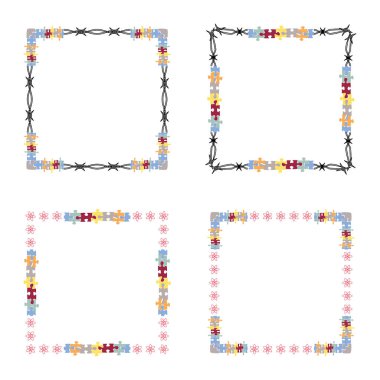 Çerçeve sınır simgesi. Minimalist çizgi sembolü. Siyah tasarım. Vektör çerçeve çizimi. EPS 10.