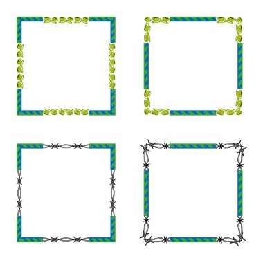 Yaratıcı kare çerçeve. Kurdele ve üçgen. Neşeli şenlikli bir görünüm. EPS 10