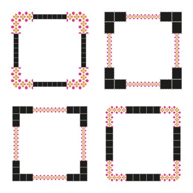 Çerçeve sınır simgesi. Çok renkli sembol. Çizgili tasarım. Vektör çerçeve çizimi. EPS 10.