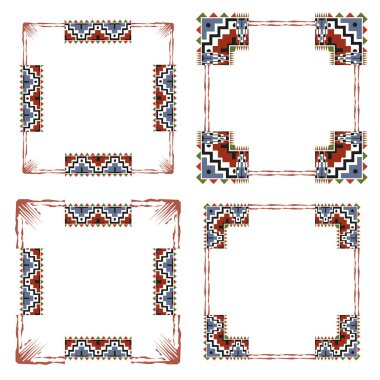 Etnik model çerçevesi. Geometrik süs elementi. Afrika tarzı. Vektör çizimi. EPS 10.