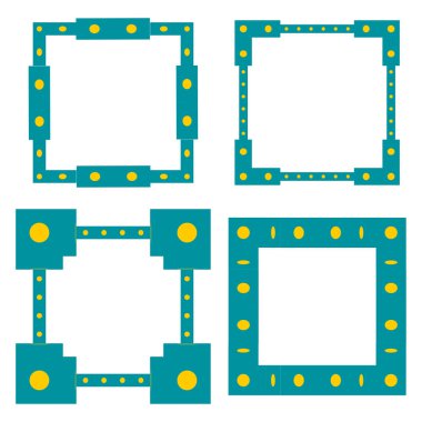 İnce çerçeve simgesi. İnce bir sınır sembolü. Noktalı desen detayı. Vektör çerçeve resmi. EPS 10.